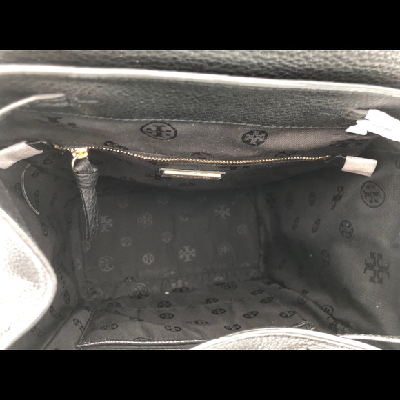 Tory Burch Bombe T Flap Leather Backpack - Picture 8 of 8